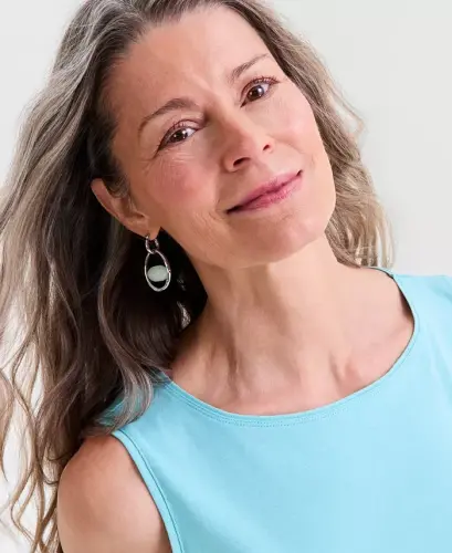 Women's Cotton Boat-Neck Sleeveless Top, Created for Modazone - Amazonite - 3