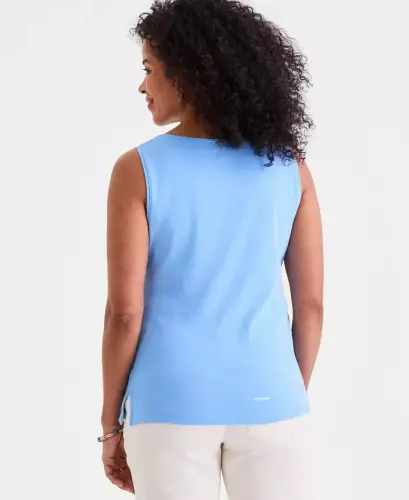 Women's Cotton Boat-Neck Sleeveless Top, Created for Modazone - Sky Dew - STYLE & CO (1)