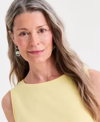 Women's Cotton Boat-Neck Sleeveless Top, Created for Modazone - Sunshine - 3