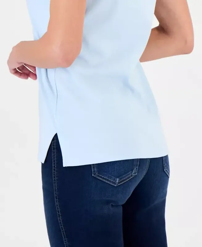 Women's Cotton Boat-Neck Sleeveless Top, Created for Modazone - Surf Crest - 3