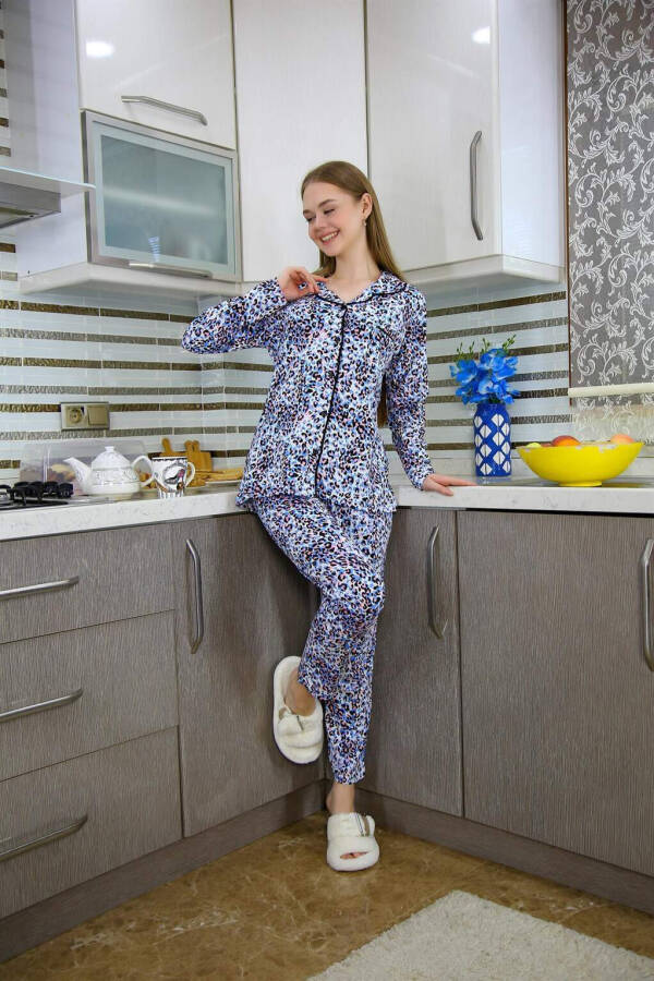 Women's Cotton Long Sleeve Pajama Set 2769 - 3