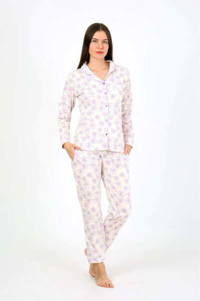 Women's Cotton Long Sleeve Pajama Set 2776 - 1