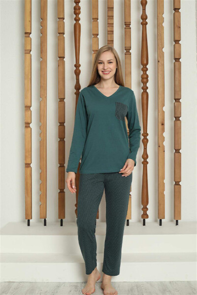 Women's Cotton Long Sleeve Pajama Set 4146 - 6