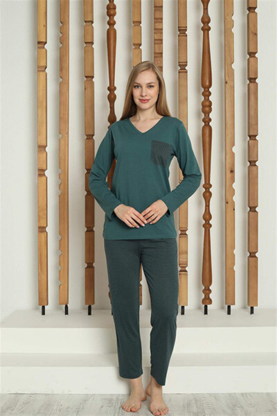 Women's Cotton Long Sleeve Pajama Set 4146 - 8