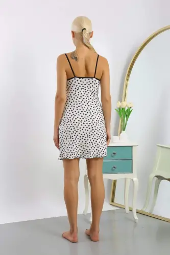 Women's Cotton Printed Spaghetti Strap Nightgown 36714 - 4