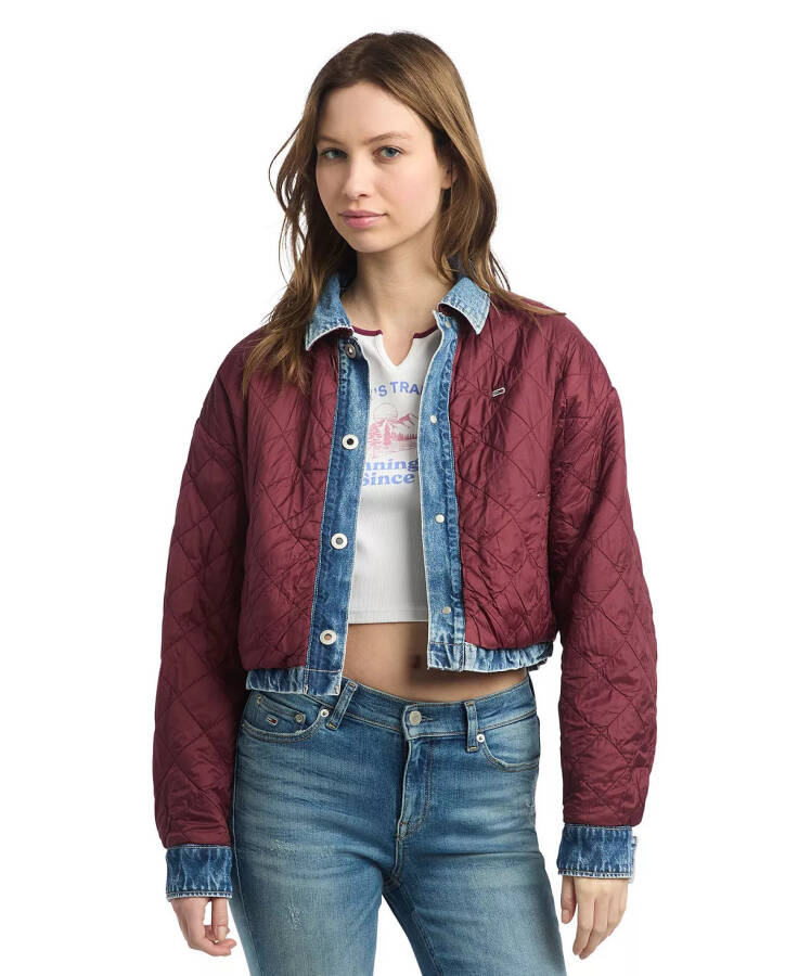 Women's Cotton Quilted Reversible Denim Jacket DENIM LIGHT - 1