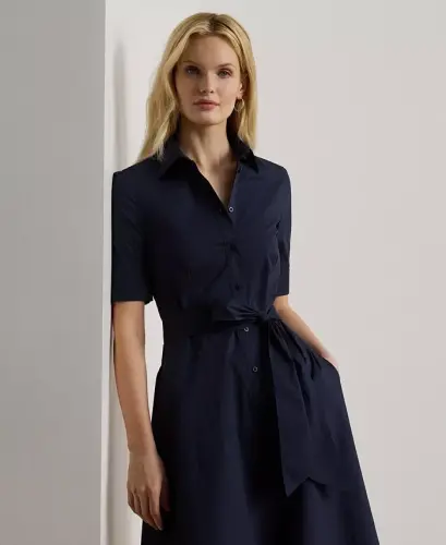 Women's Cotton Shirtdress - Lauren Navy - Lauren Ralph Lauren (1)