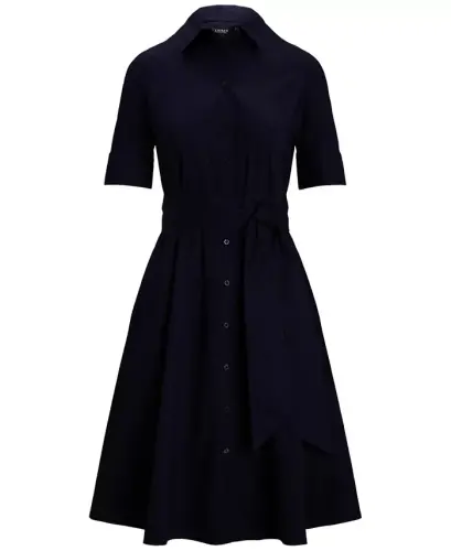 Women's Cotton Shirtdress - Lauren Navy - 5