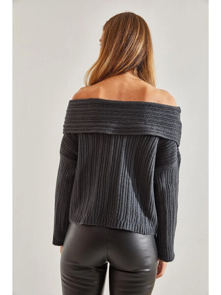 Women's Cowl Neck Sweater-Anthracite - LC WAIKIKI (1)
