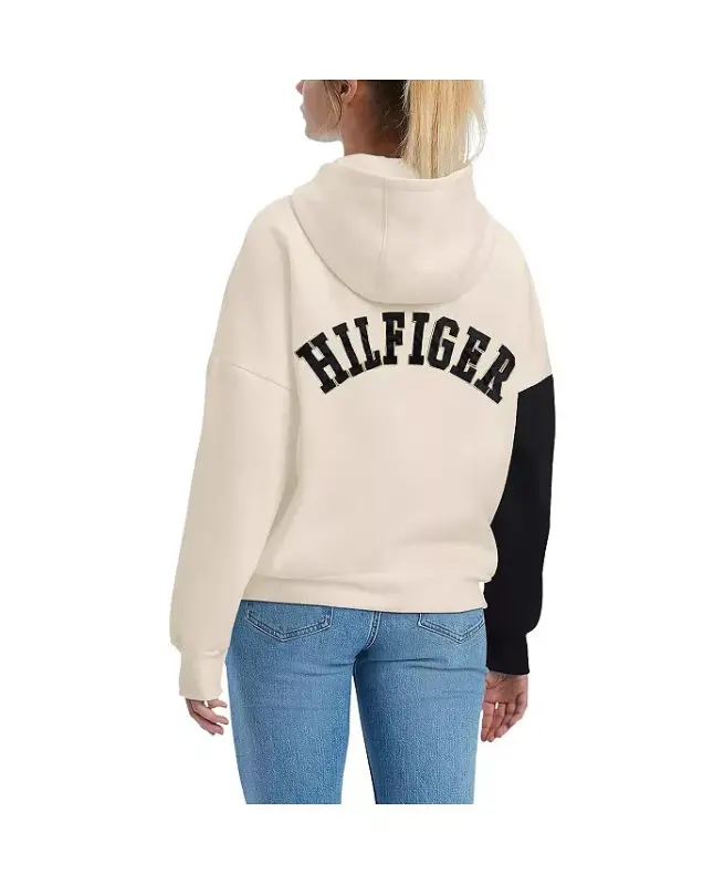 Women's Cream, Black New Orleans Saints Harriet Pullover Hoodie-Cream, Black - 3