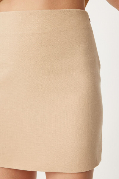 Women's Cream Mini Woven Skirt FN03240 - 5