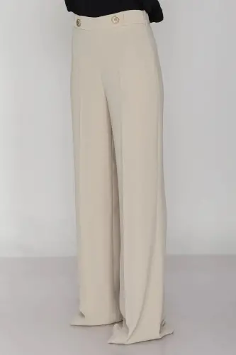 Women's Crepe Pants-BURGUNDY - 1