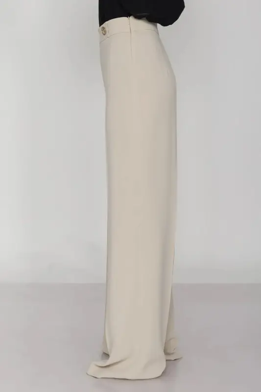 Women's Crepe Pants-BURGUNDY - 2