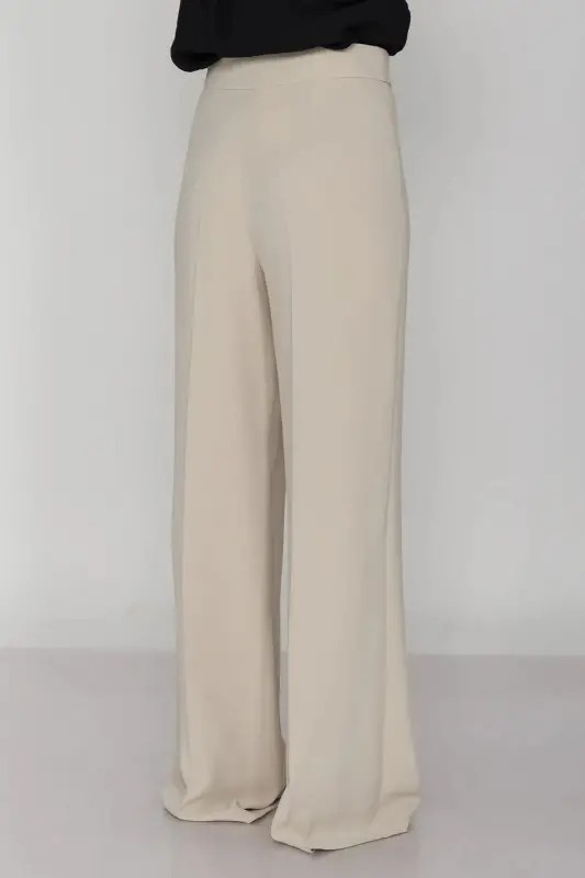 Women's Crepe Pants-BURGUNDY - 3
