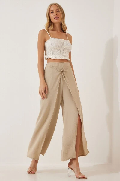 Women's Crepe Skirt Look Ayrobin Palazzo Pants DE00009 - 3