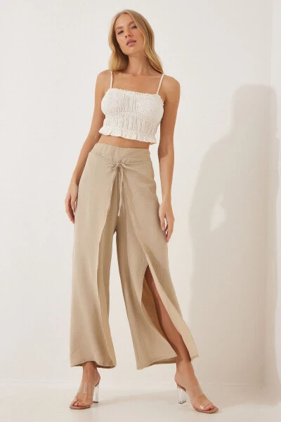 Women's Crepe Skirt Look Ayrobin Palazzo Pants DE00009 - 5