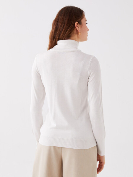 Women's Crew Neck Plain Long Sleeve Knit Sweater - 5