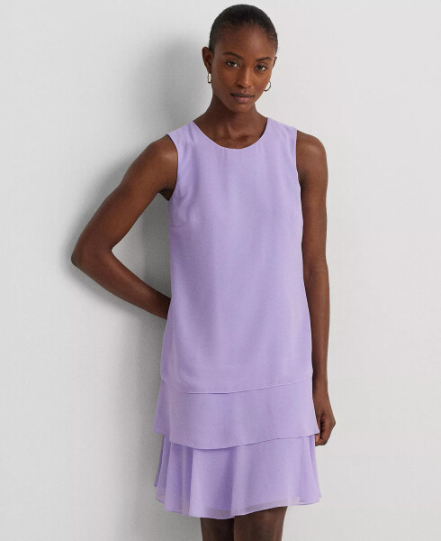 Women's Crinkle Georgette Shift Dress - Wild Lavender - 3