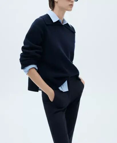 Women's Crop Skinny Pants - Dark Navy - mango (1)