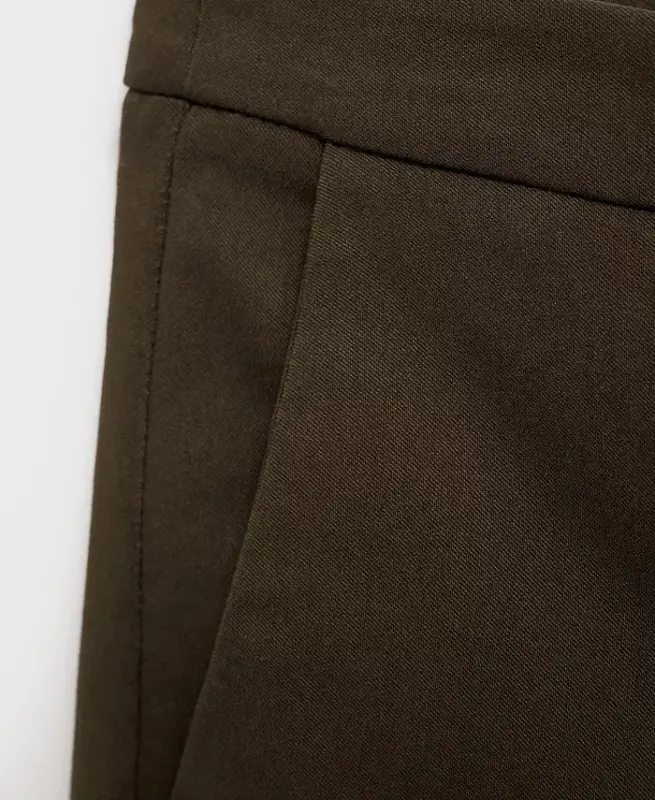 Women's Crop Skinny Pants-Khaki - 4