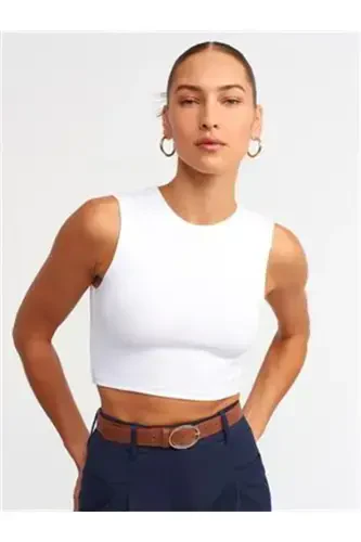 Women's Crop Top-WHITE - 1