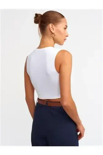 Women's Crop Top-WHITE - 3