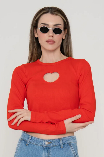 Women's Crop Top, Window Detail, Long Sleeve - Fillipa - JACK & JONES