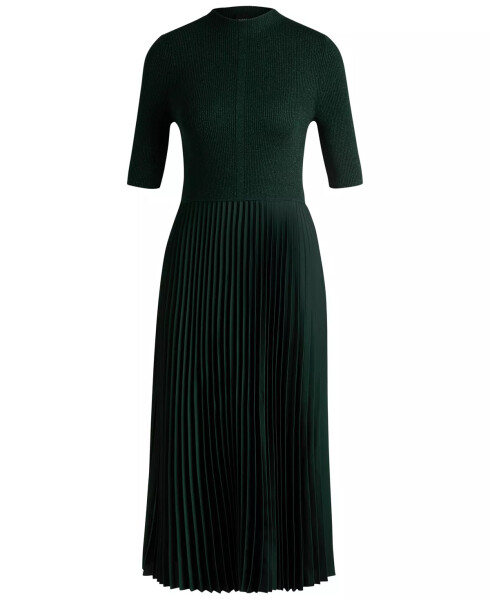 Women's Cropped-Sleeve Dress Open Green - 2