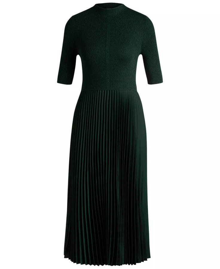 Women's Cropped-Sleeve Dress Open Green - 2