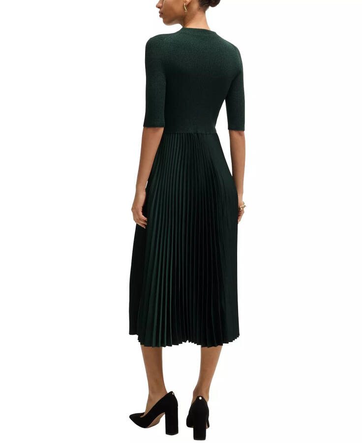 Women's Cropped-Sleeve Dress Open Green - 3
