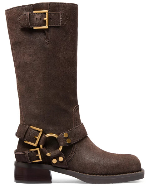 Women's Crosby Leather Moto Boots Chocolate - 2