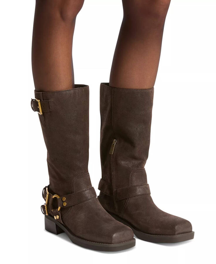 Women's Crosby Leather Moto Boots Chocolate - 5