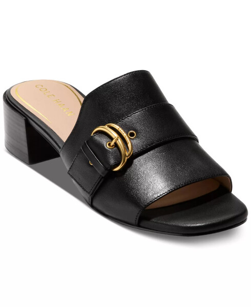 Women's Crosby Slide Dress Sandals Black Leather - 1