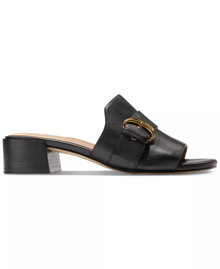 Women's Crosby Slide Dress Sandals Black Leather - 2