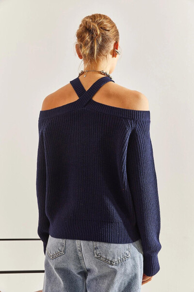 Women's Cross Strap Knit Sweater - 12