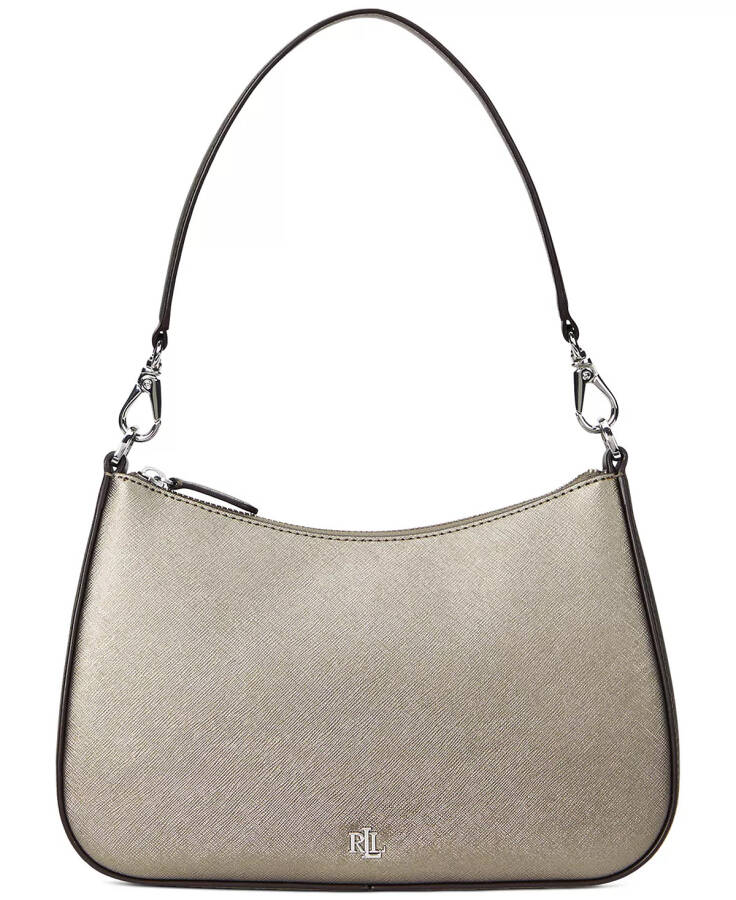 Women's Crosshatch Leather Medium Danni Shoulder Bag Antique Pewter - 1