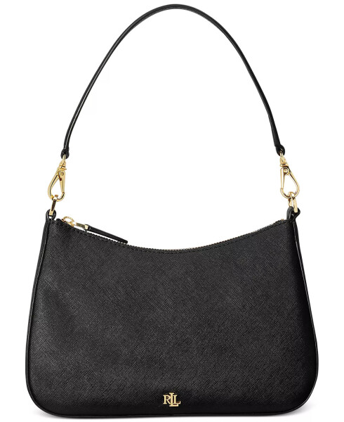 Women's Crosshatch Leather Medium Danni Shoulder Bag Black - 1