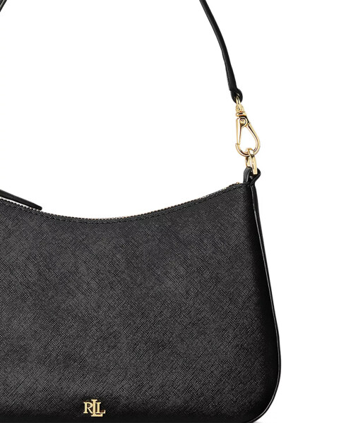 Women's Crosshatch Leather Medium Danni Shoulder Bag Black - 6