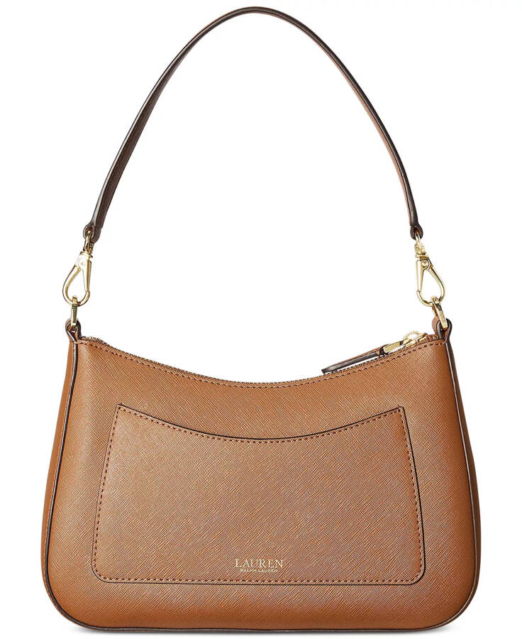 Women's Crosshatch Leather Medium Danni Shoulder Bag Lauren Tan - 5