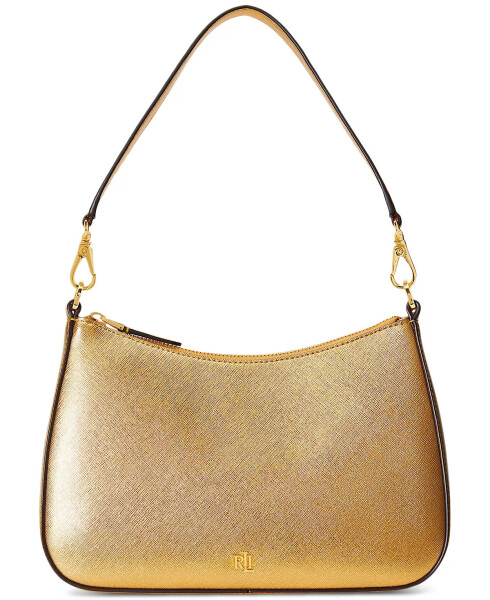 Women's Crosshatch Leather Medium Danni Shoulder Bag Modern Gold - 1