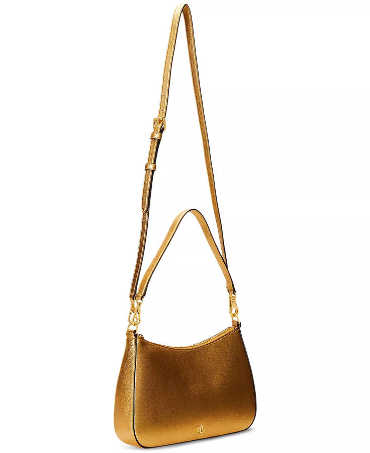 Women's Crosshatch Leather Medium Danni Shoulder Bag Modern Gold - 4