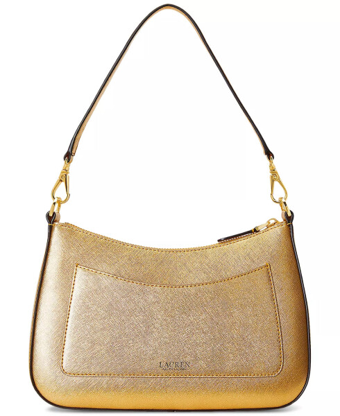 Women's Crosshatch Leather Medium Danni Shoulder Bag Modern Gold - 5