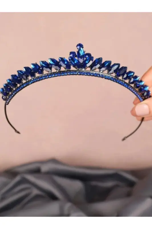 Women's Crown Henna and Engagement Crown Thin Shuttle Stone Henna Crown – Other Hair Accessories-BLUE - 3