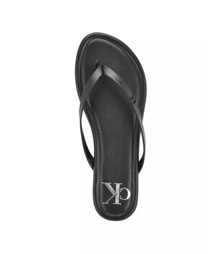 Women's Crude Flat Thong Sandals-Black - 4