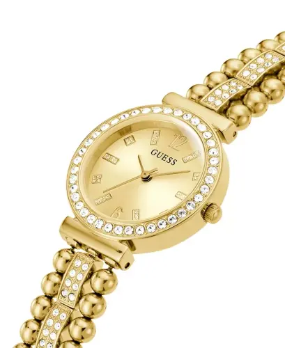 Women's Crystal Beaded Gold-Tone Stainless Steel Bracelet Watch 30mm-Gold-tone - GUESS (1)