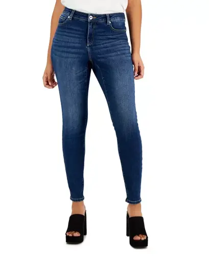 Women's Curvy Mid Rise Skinny Jeans, Modazone uchun yaratilgan - 1