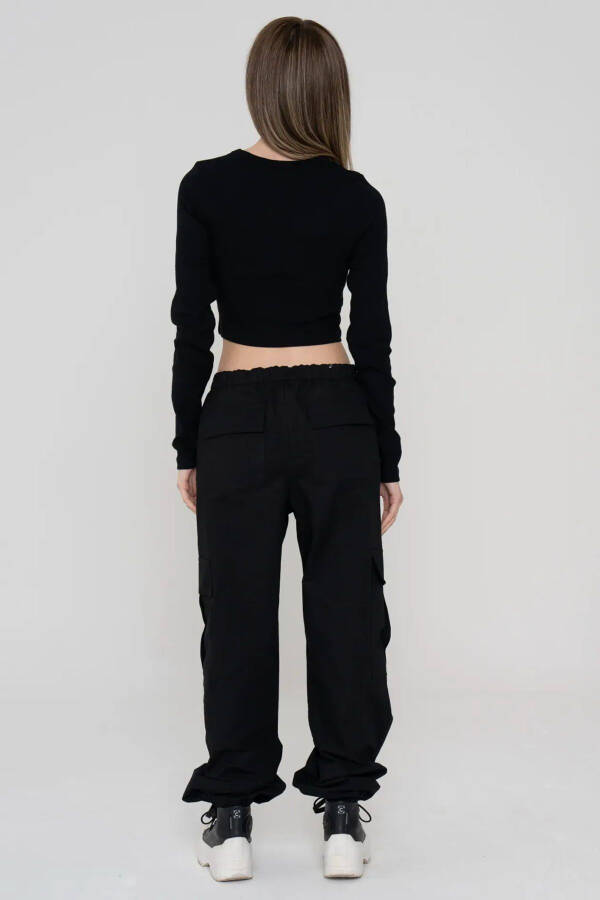 Women's Cut Out / Window Long Sleeve Crop Top - Fillipa - 7