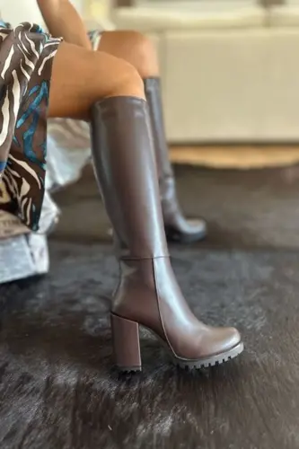 Women's Daily Coffee Leather Daily Boot Un001-0118-COFFEE LEATHER 