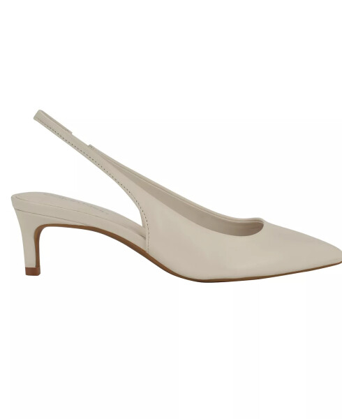 Women's Dainty Low Heel Slingback Pumps Ivory Leather - 2