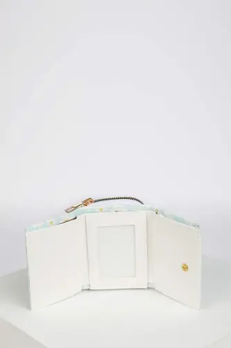 Women's Daisy Patterned Faux Leather Wallet-Mix - 4